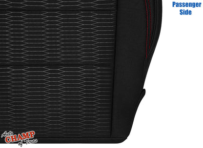2016-2019 Toyota Tacoma SR5 Passenger Side Bottom Cloth Seat Cover Black with Red Double Stitch