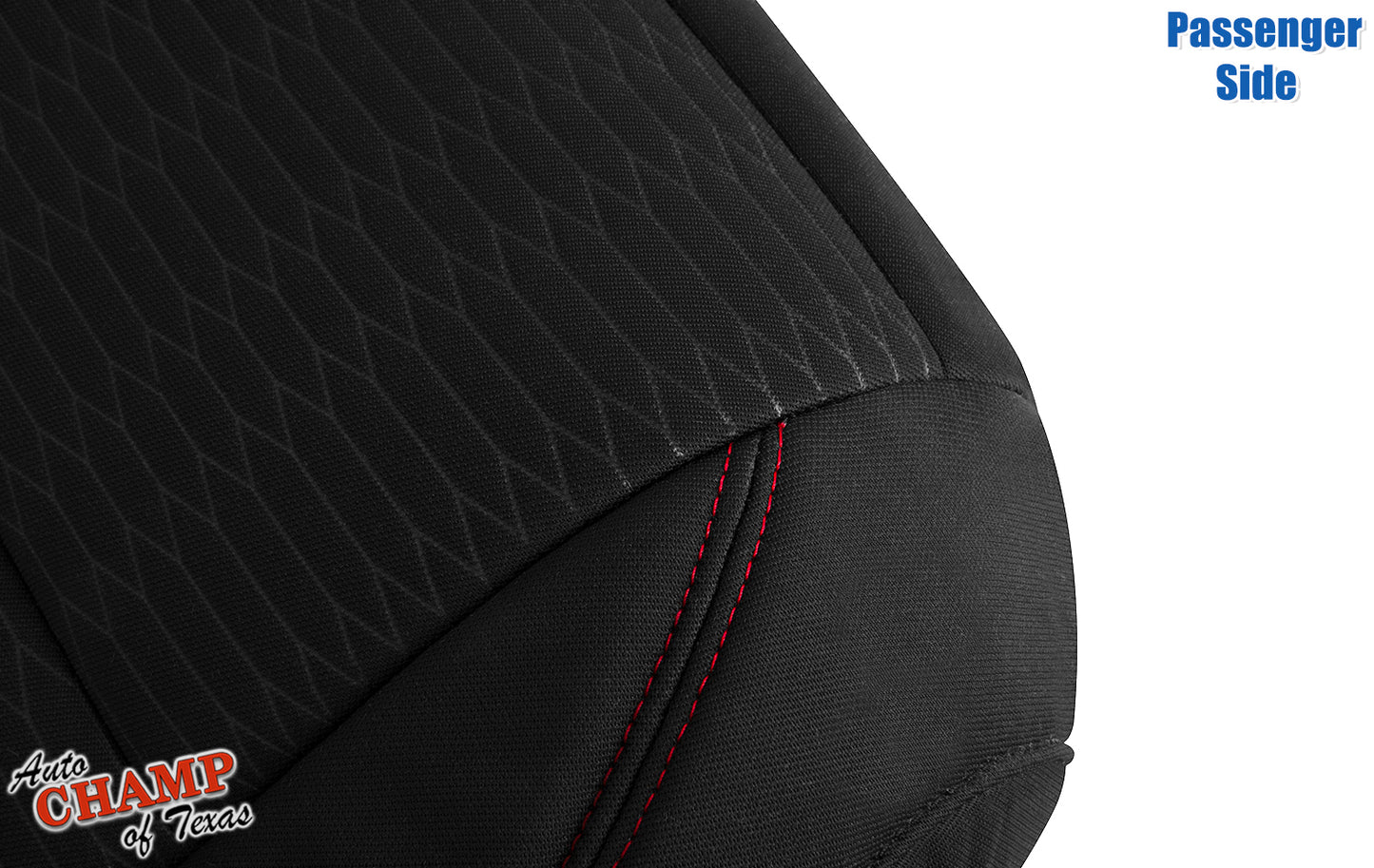 2016-2019 Toyota Tacoma SR5 Passenger Side Bottom Cloth Seat Cover Black with Red Double Stitch