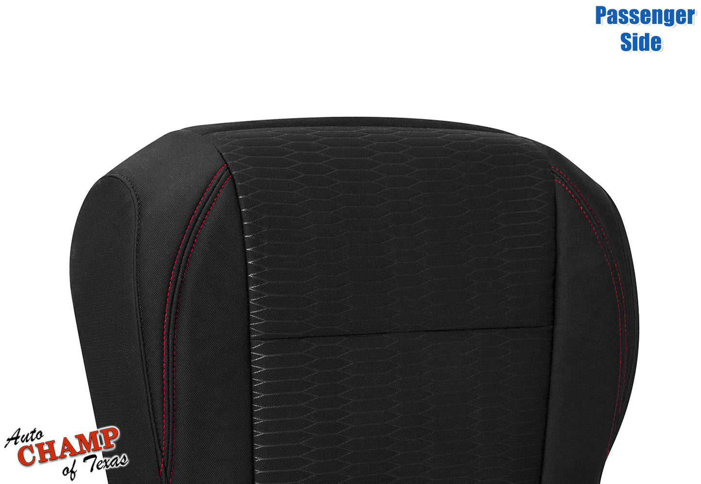 2016-2019 Toyota Tacoma SR5 Passenger Side Bottom Cloth Seat Cover Black with Red Double Stitch