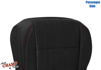 2016-2019 Toyota Tacoma SR5 Passenger Side Bottom Cloth Seat Cover Black with Red Double Stitch