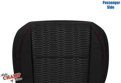 2016-2019 Toyota Tacoma SR5 Passenger Side Bottom Cloth Seat Cover Black with Red Double Stitch