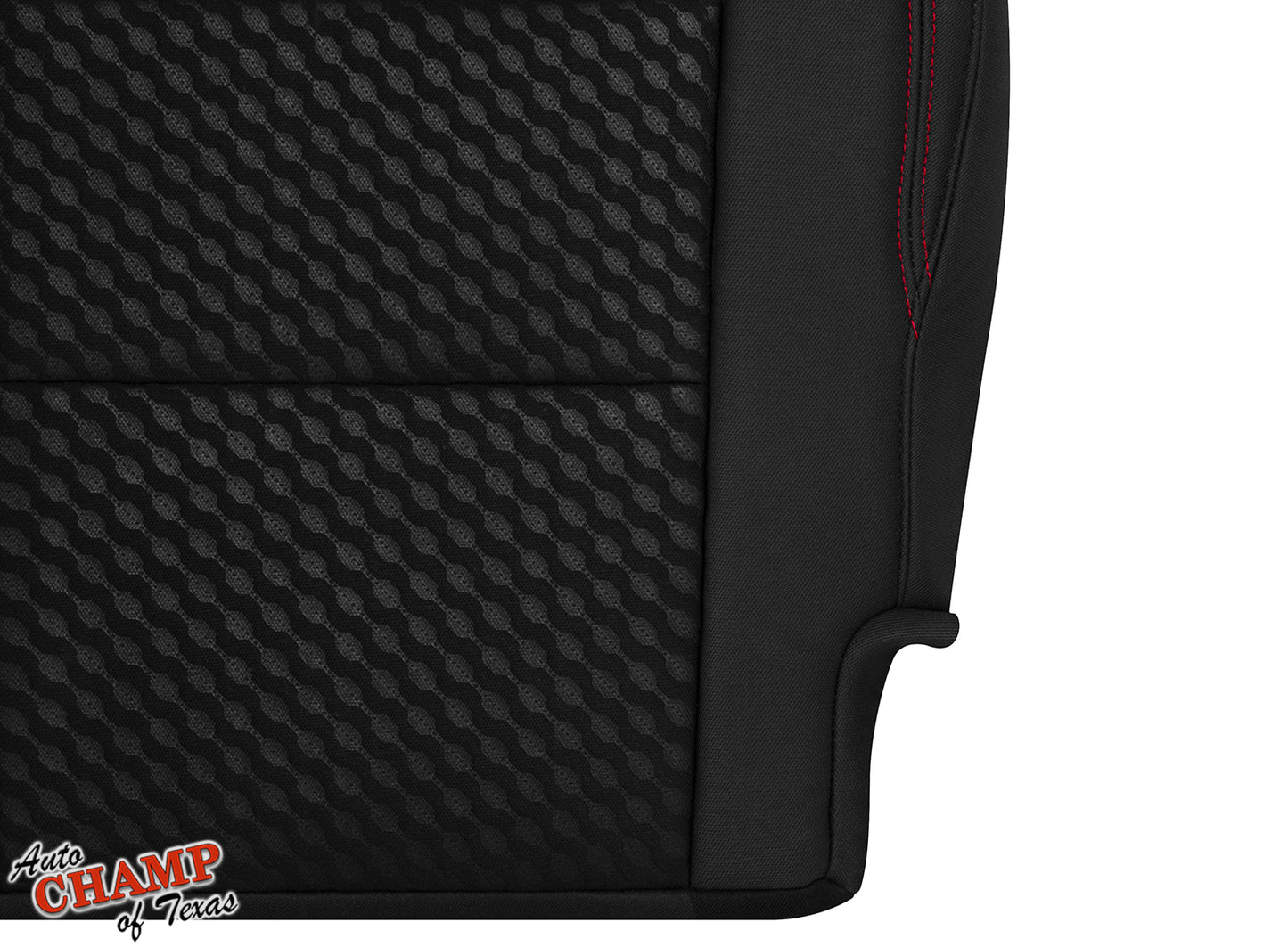 2020-2023 Toyota Tacoma SR5 Driver Bottom Cloth Seat Cover Black Red Double Stitch