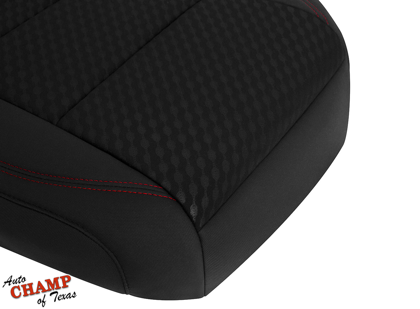 2020-2023 Toyota Tacoma SR5 Driver Bottom Cloth Seat Cover Black Red Double Stitch