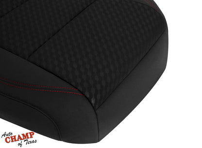2020-2023 Toyota Tacoma SR5 Driver Bottom Cloth Seat Cover Black Red Double Stitch