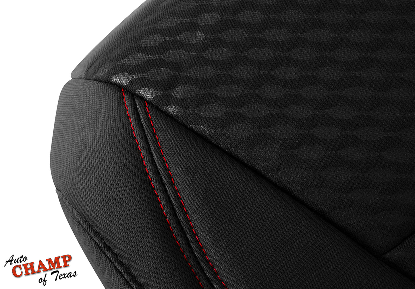 2020-2023 Toyota Tacoma SR5 Driver Bottom Cloth Seat Cover Black Red Double Stitch