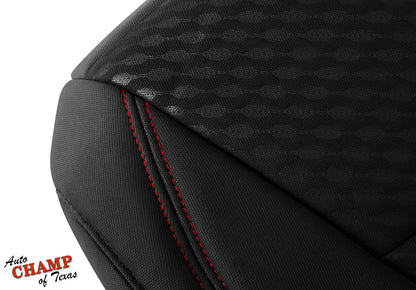 2020-2023 Toyota Tacoma SR5 Driver Bottom Cloth Seat Cover Black Red Double Stitch