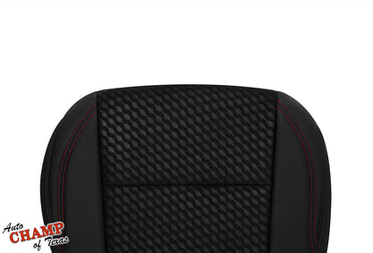 2020-2023 Toyota Tacoma SR5 Driver Bottom Cloth Seat Cover Black Red Double Stitch