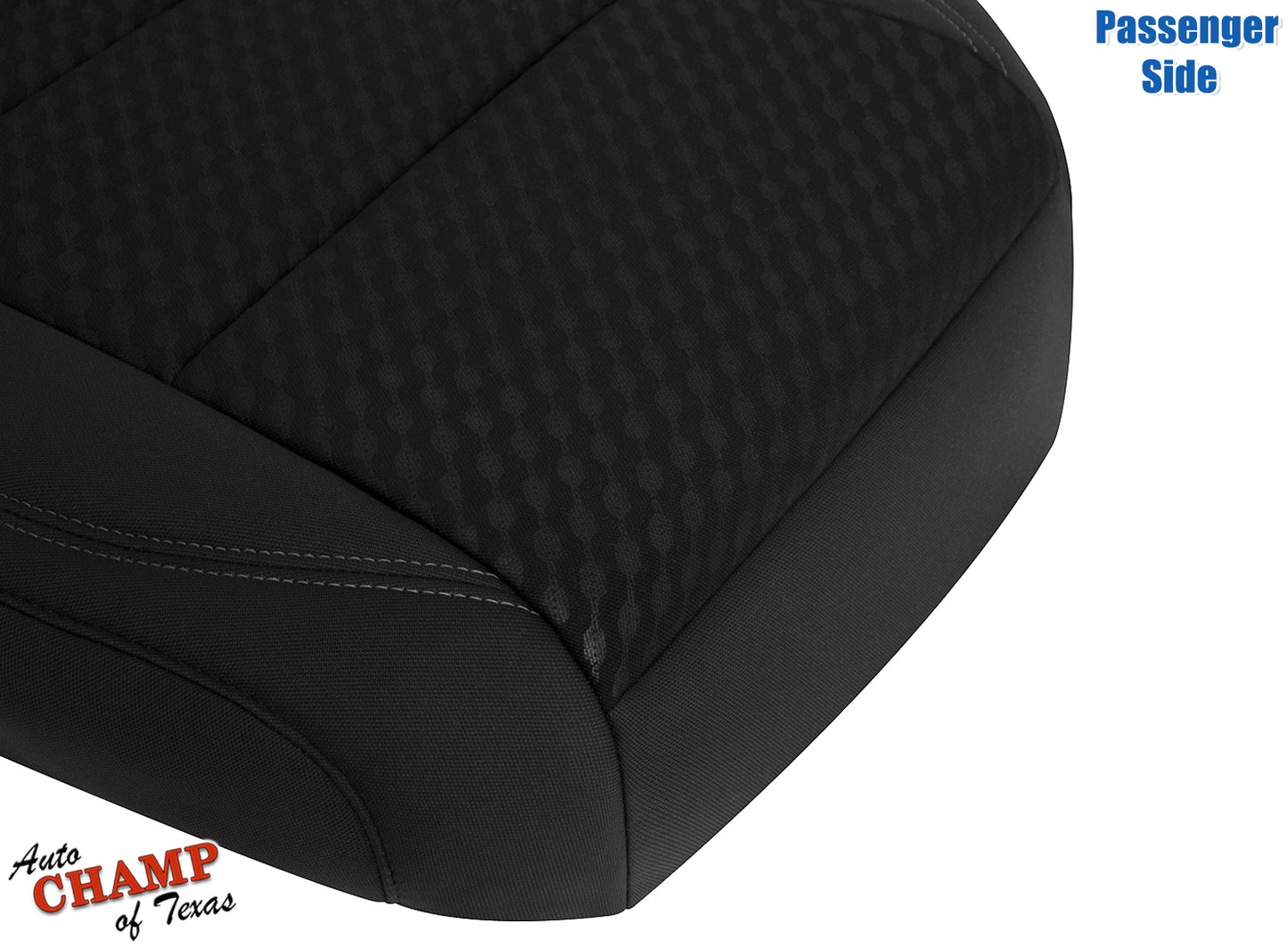 2020-2023 Toyota Tacoma SR5 Passenger Bottom Cloth Seat Cover Black Gray Double Stitch
