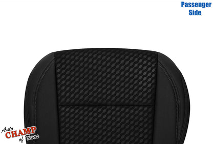 2020-2023 Toyota Tacoma SR5 Passenger Bottom Cloth Seat Cover Black Gray Double Stitch
