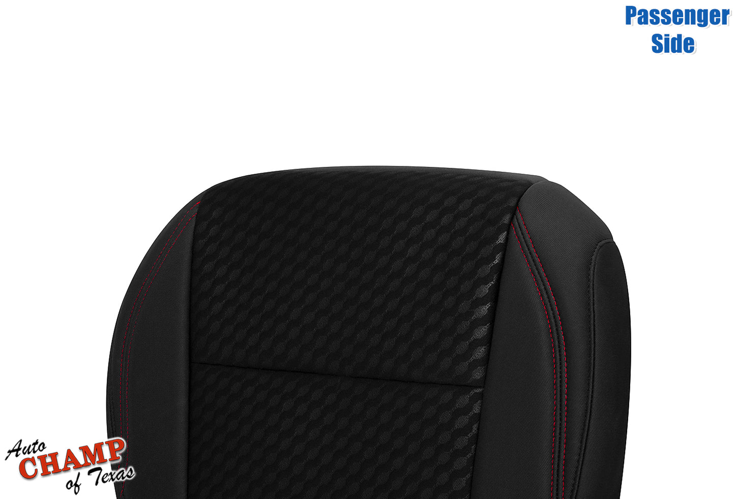 2020-2023 Toyota Tacoma SR5 Passenger Bottom Cloth Seat Cover Black Red Double Stitch
