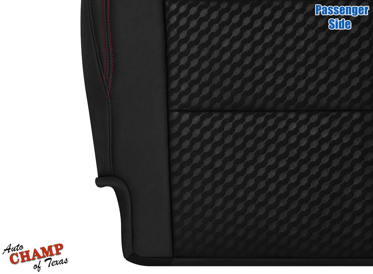 2020-2023 Toyota Tacoma SR5 Passenger Bottom Cloth Seat Cover Black Red Double Stitch