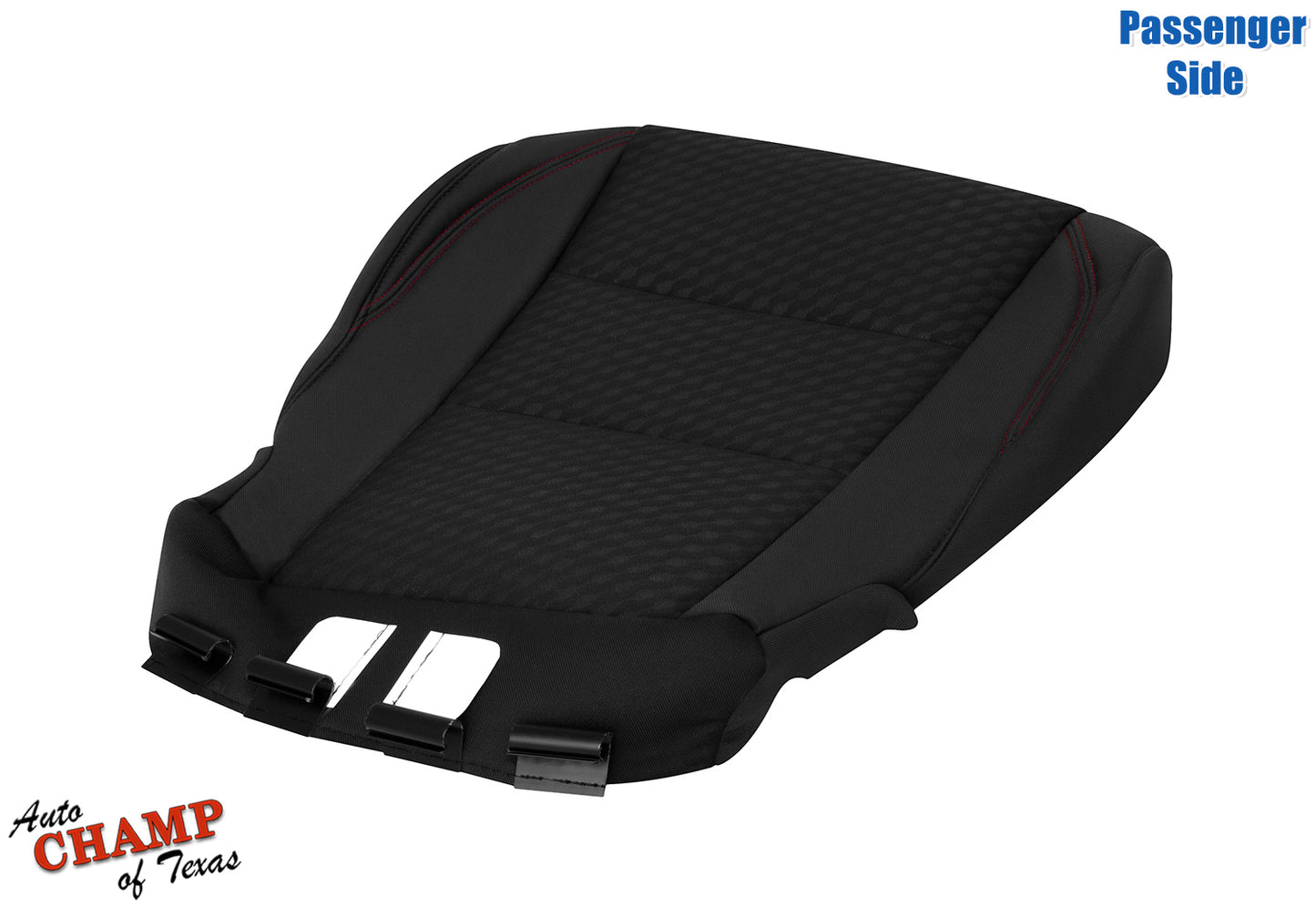 2020-2023 Toyota Tacoma SR5 Passenger Bottom Cloth Seat Cover Black Red Double Stitch