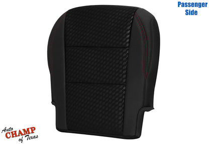 2020-2023 Toyota Tacoma SR5 Passenger Bottom Cloth Seat Cover Black Red Double Stitch