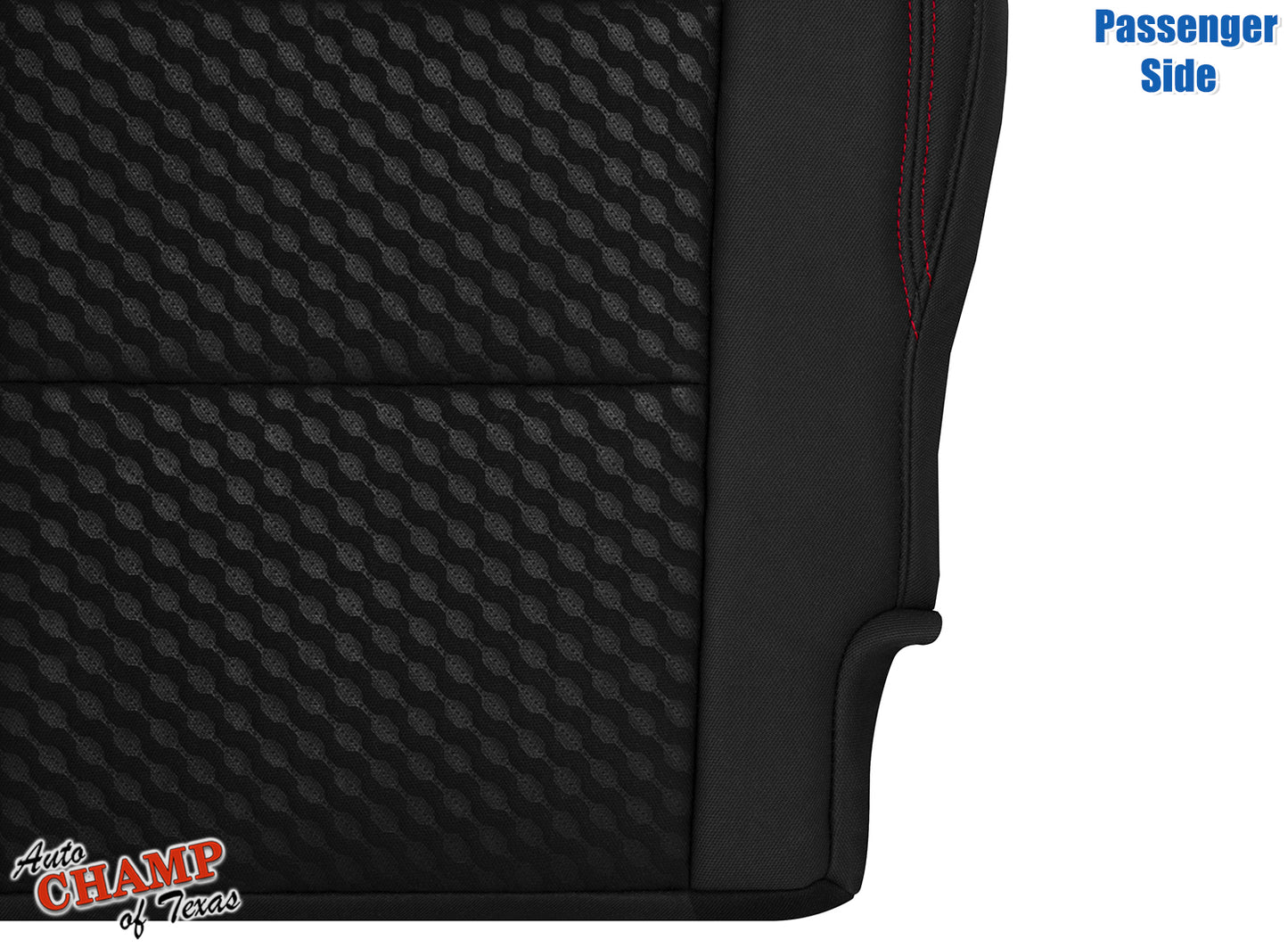 2020-2023 Toyota Tacoma SR5 Passenger Bottom Cloth Seat Cover Black Red Double Stitch
