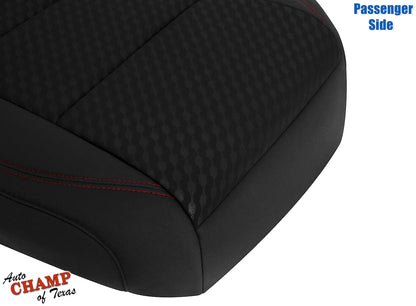 2020-2023 Toyota Tacoma SR5 Passenger Bottom Cloth Seat Cover Black Red Double Stitch