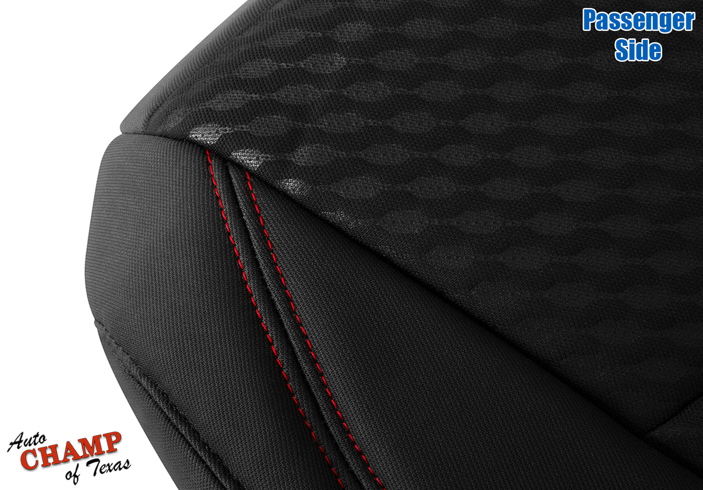 2020-2023 Toyota Tacoma SR5 Passenger Bottom Cloth Seat Cover Black Red Double Stitch