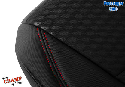 2020-2023 Toyota Tacoma SR5 Passenger Bottom Cloth Seat Cover Black Red Double Stitch