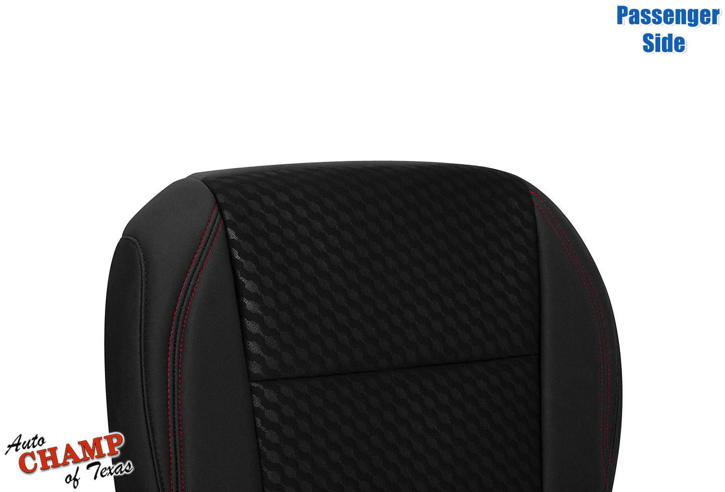 2020-2023 Toyota Tacoma SR5 Passenger Bottom Cloth Seat Cover Black Red Double Stitch