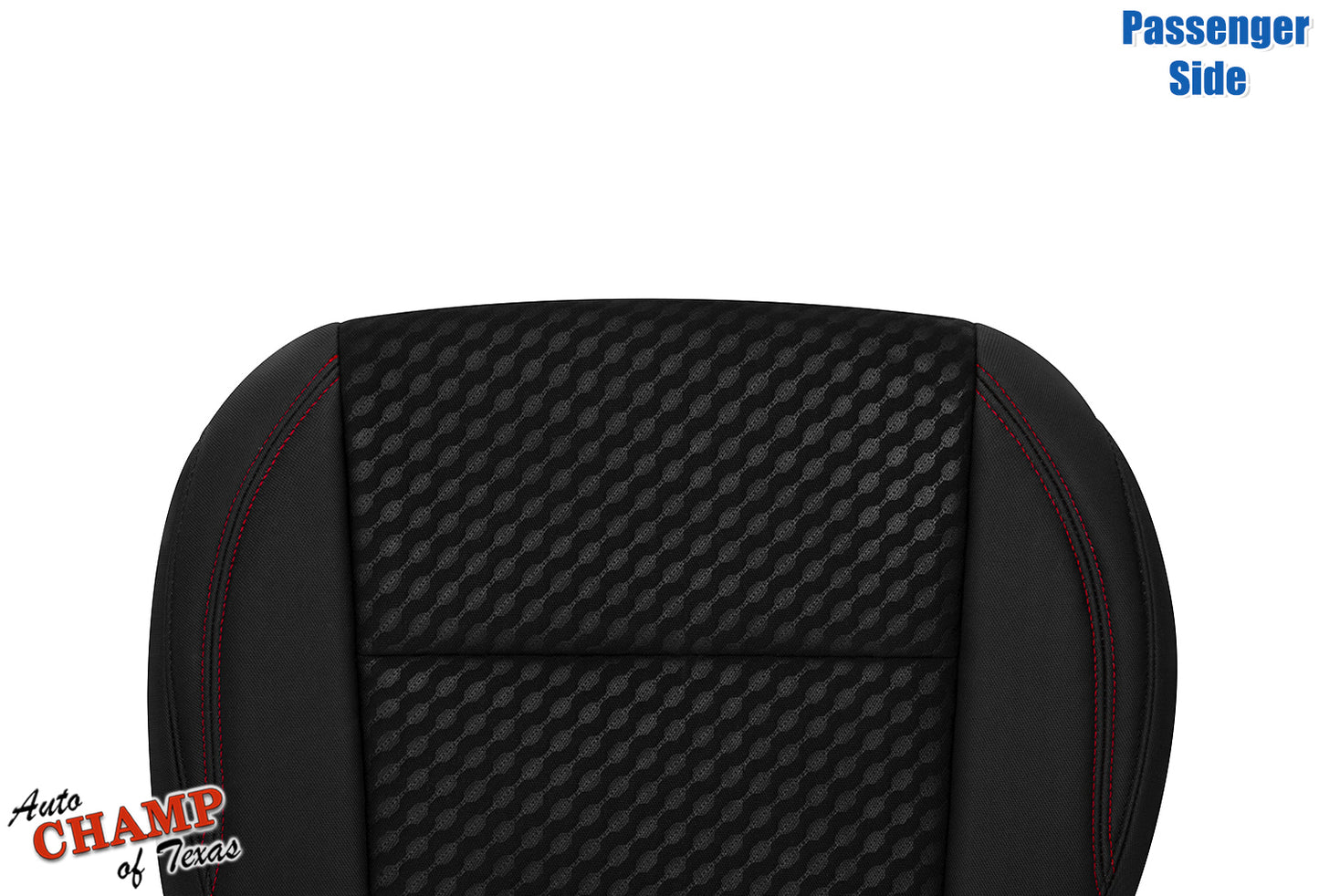 2020-2023 Toyota Tacoma SR5 Passenger Bottom Cloth Seat Cover Black Red Double Stitch