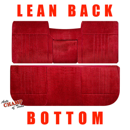 1987-1991 Ford F-150 F-250 F-350 XLT - Bottom/Lean Back Bench Seat Cloth Covers Red