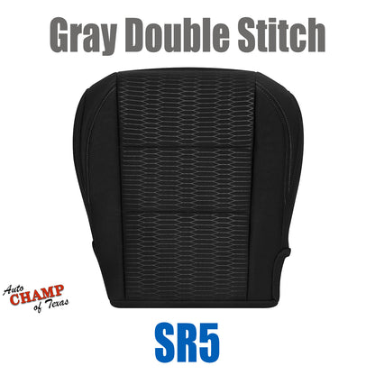 2016-2019 Toyota Tacoma SR5 Driver Side Bottom Cloth Seat Cover Black with Gray Double Stitch