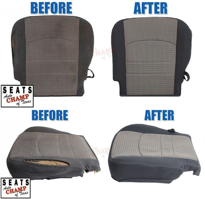 2006-2009 Dodge Ram 2500 ST Work Truck Base Driver Lean Back Cloth Seat Cover Gray