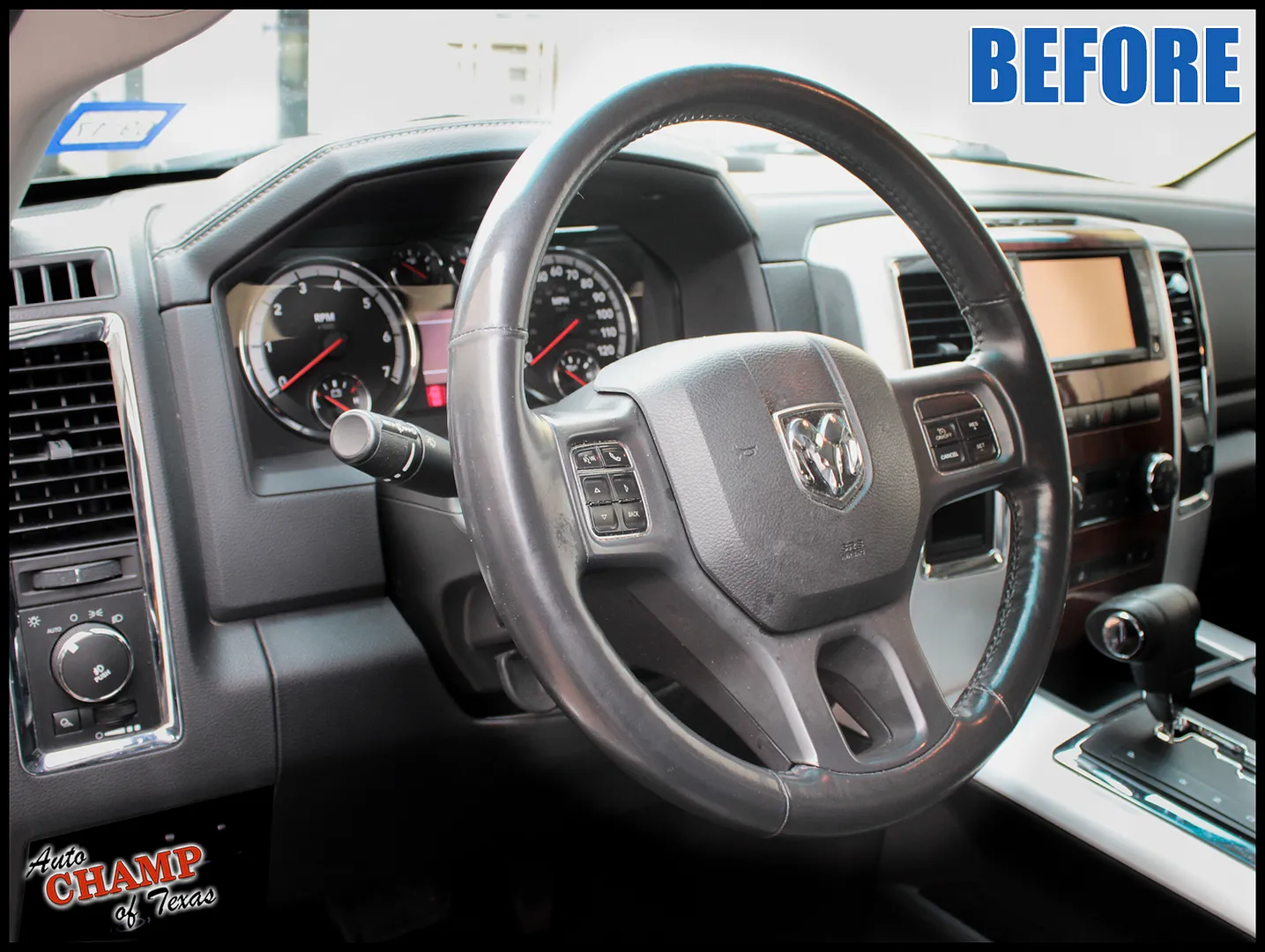2013-2017 Dodge Ram 1500 2500 Leather Wrap Steering Wheel Cover Black