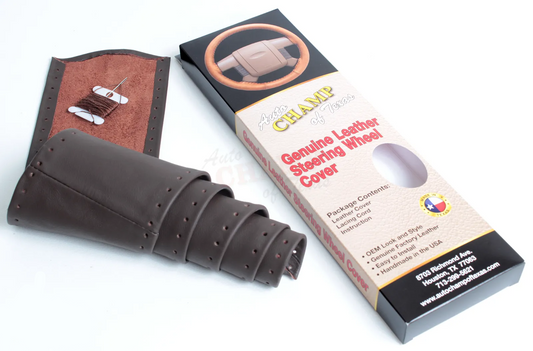 2010–2018 Dodge Ram Leather Steering Wheel Cover Dark Brown