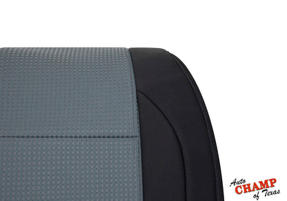 replacement nissan titan driver back cloth seat cover oem style black gray